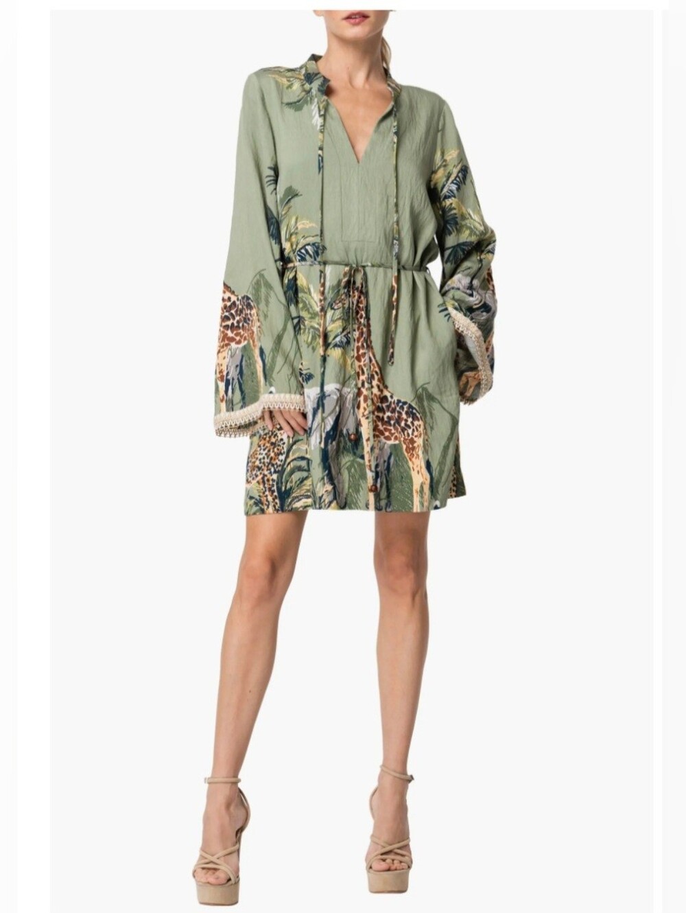 CIEBON Eleanor Safari Print dress Size XL
